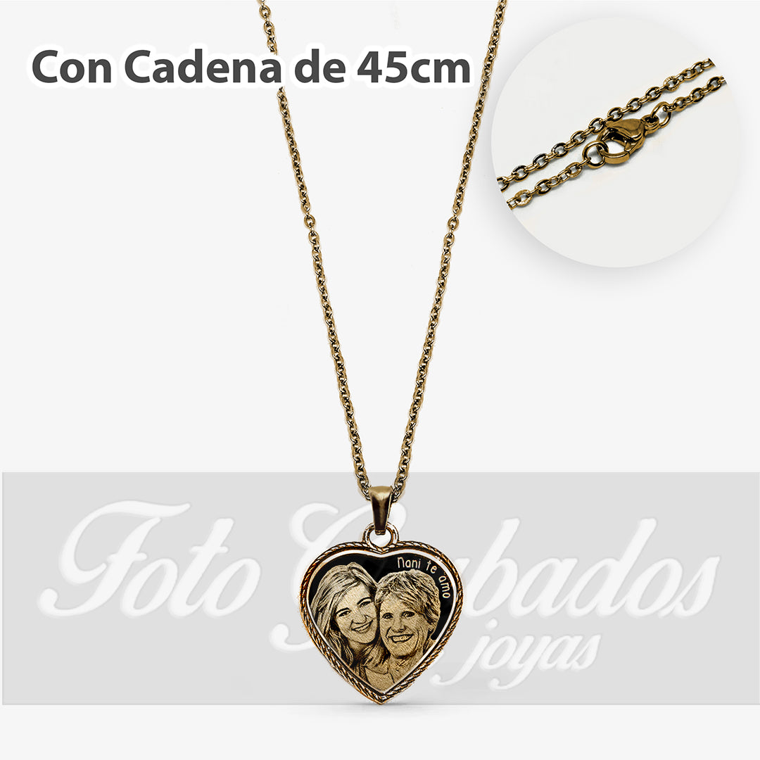 Colgante Premium corazón con borde