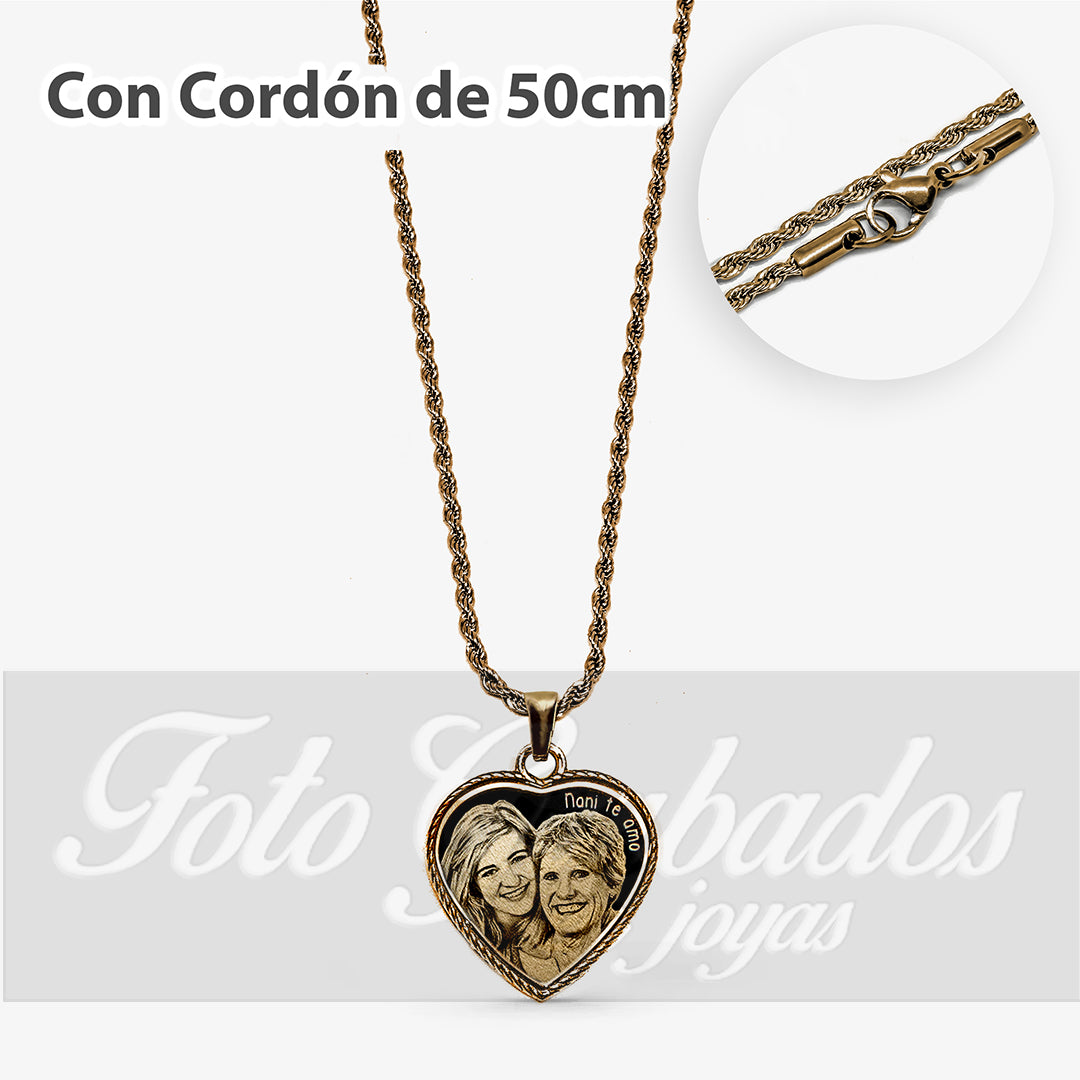 Colgante Premium corazón con borde