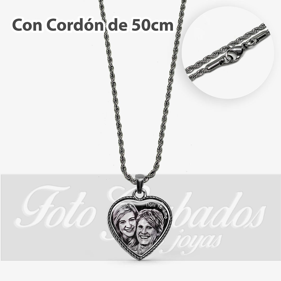 Colgante Premium corazón con borde