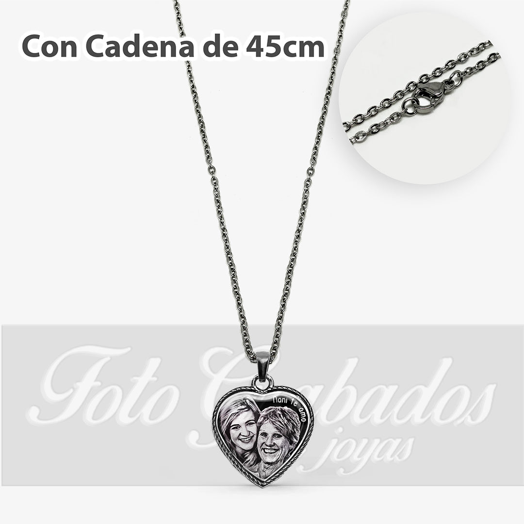 Colgante Premium corazón con borde