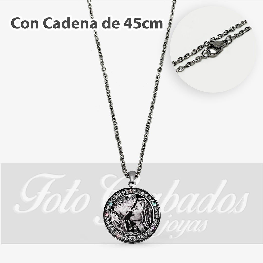 Colgante Premium circular con piedras