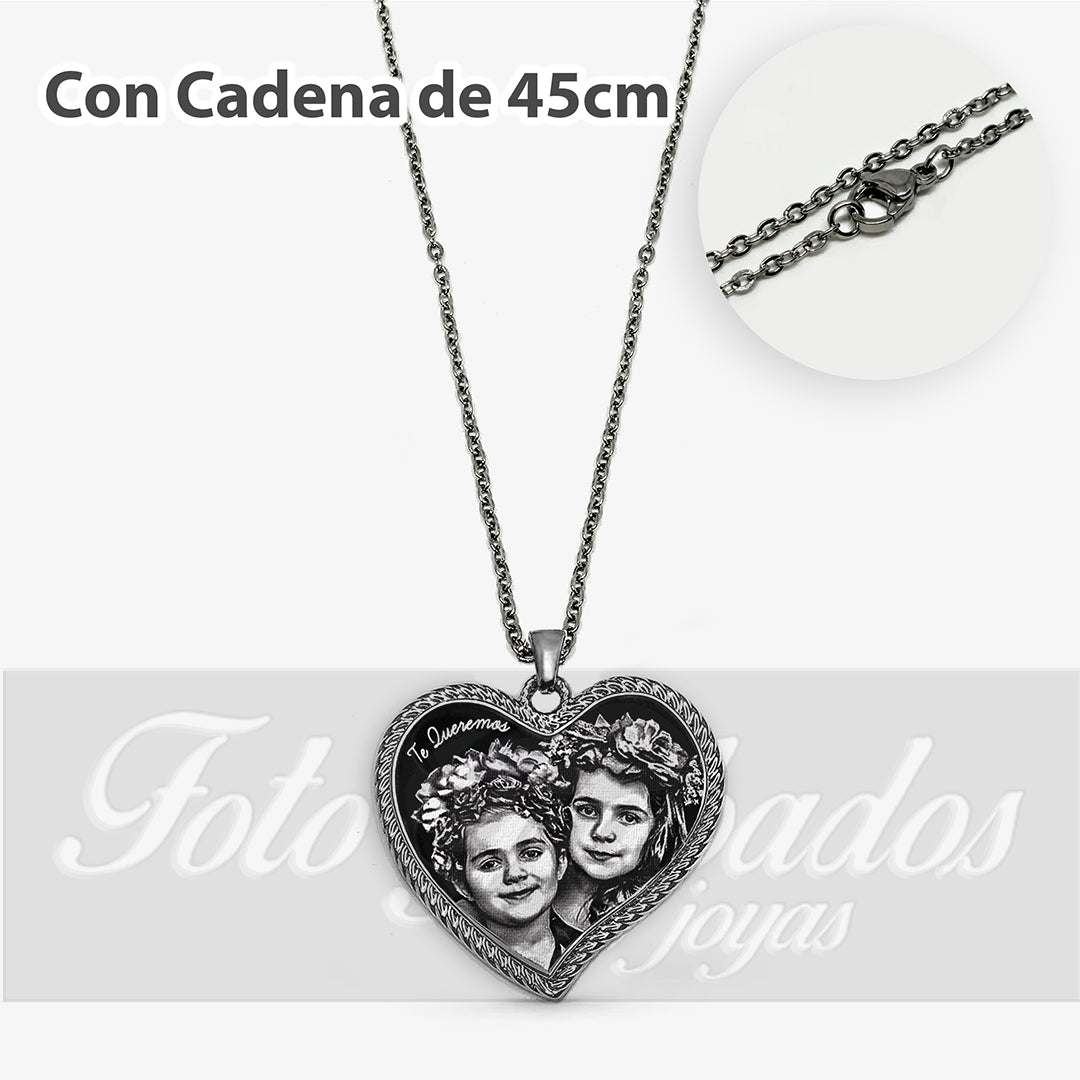 Colgante Premium corazón curvo con bode
