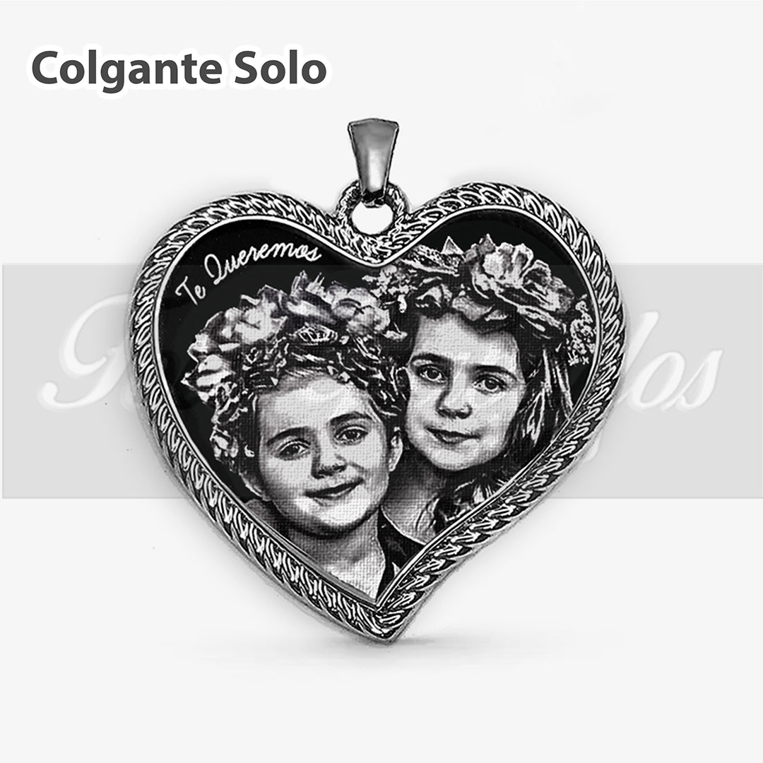 Colgante Premium corazón curvo con bode