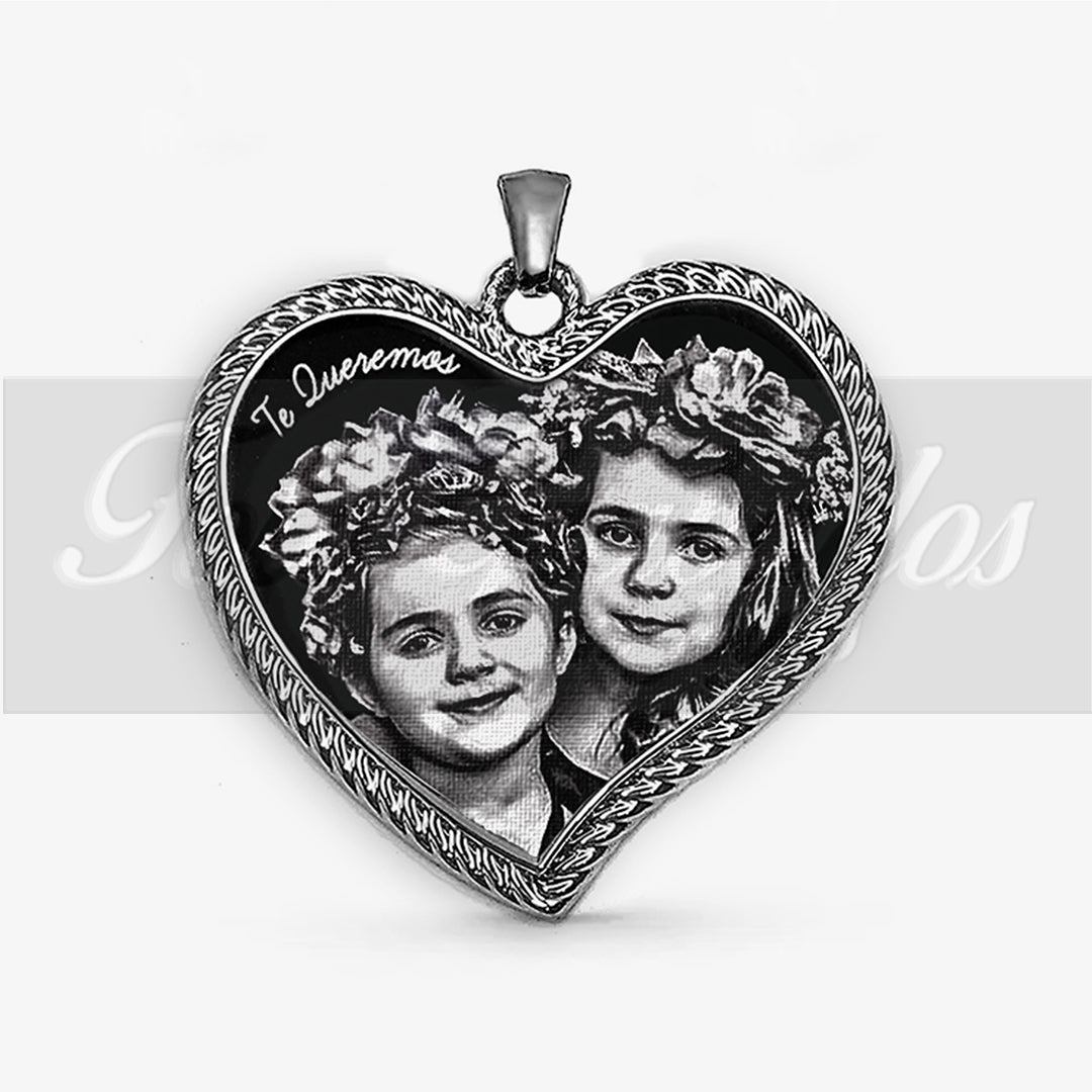 Colgante Premium corazón curvo con bode