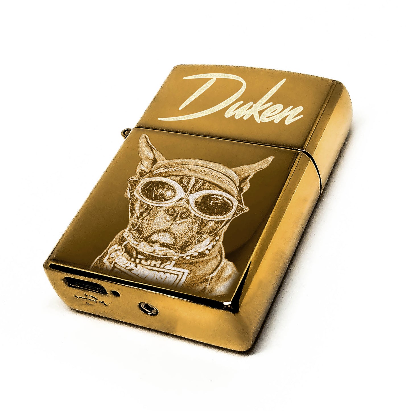 Mechero USB electrónico dorado