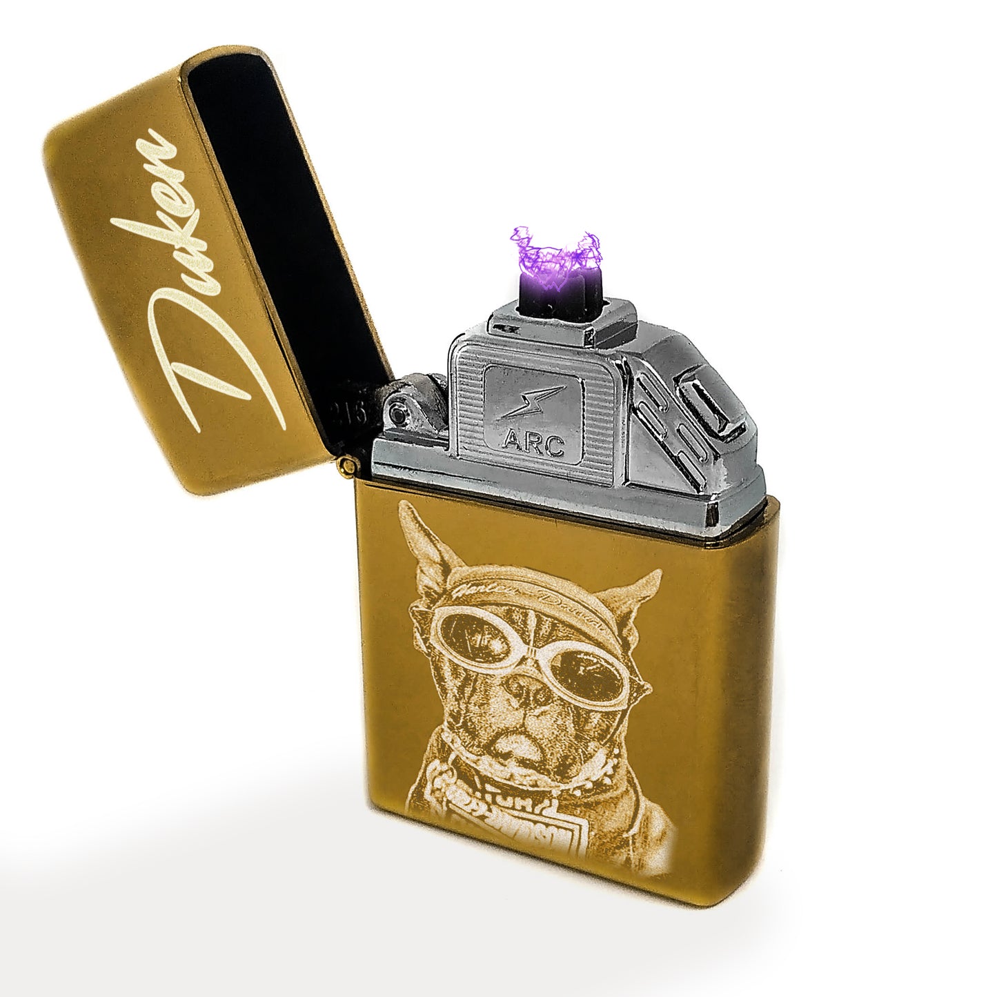 Mechero USB electrónico dorado