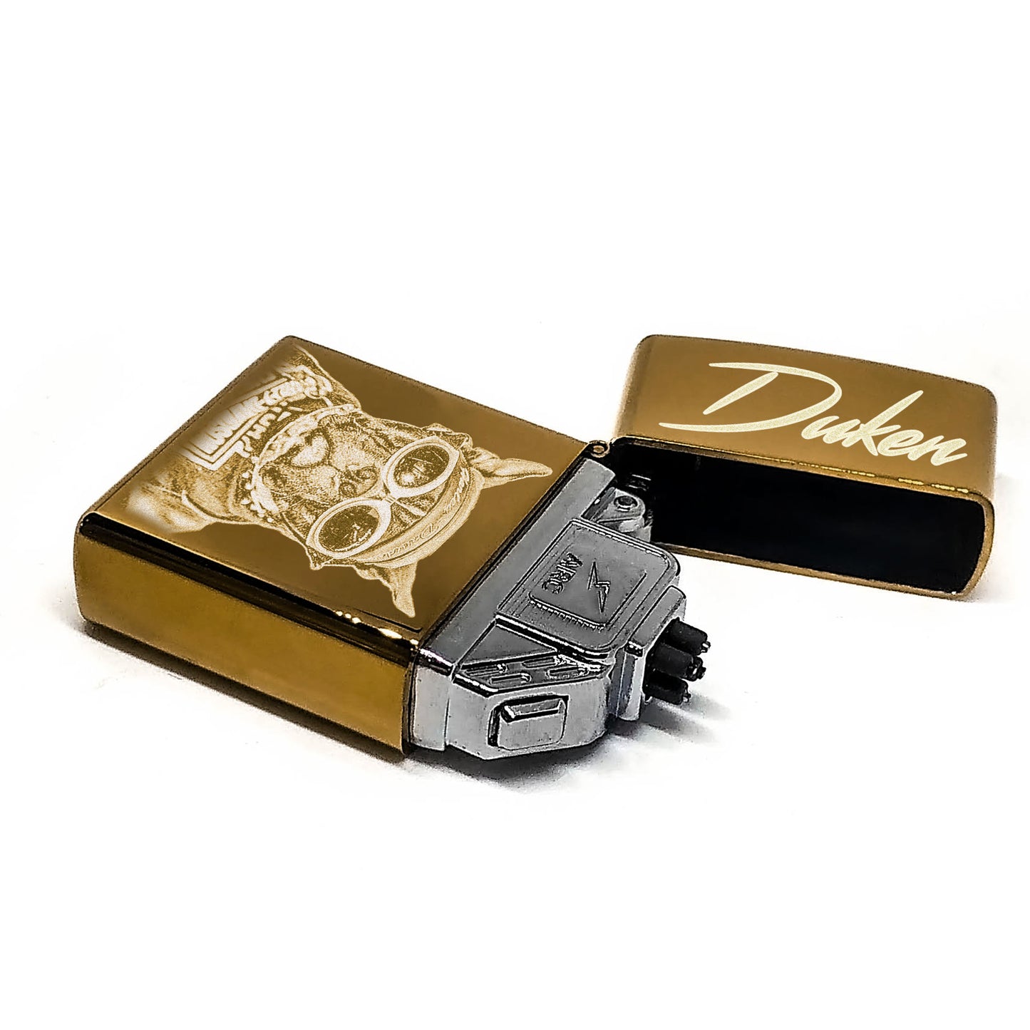 Mechero USB electrónico dorado