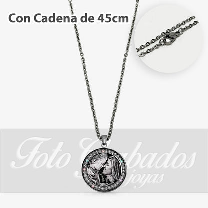 Colgante Premium circular con piedras