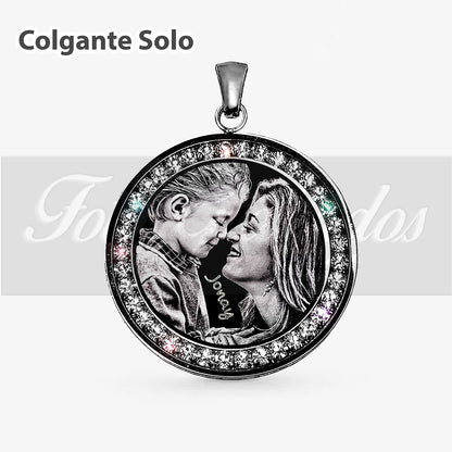 Colgante Premium circular con piedras