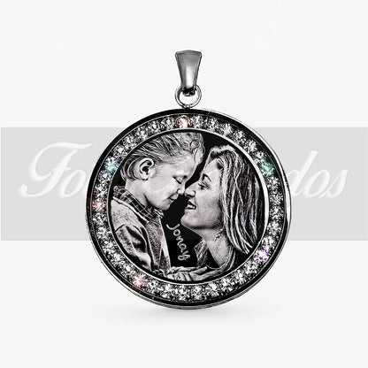 Colgante Premium circular con piedras