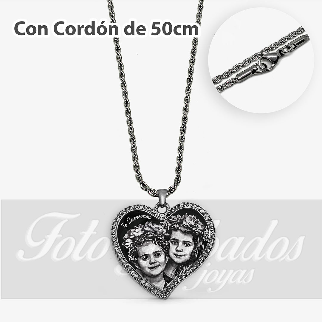 Colgante Premium corazón curvo con bode