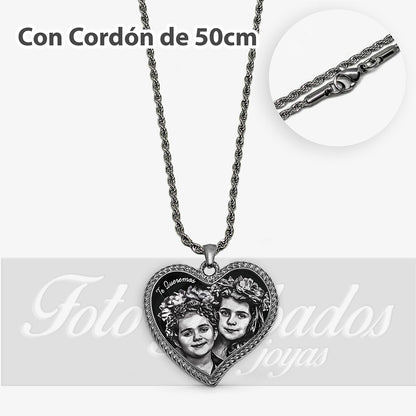 Colgante Premium corazón curvo con bode